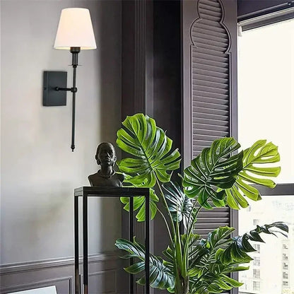 Retro Wandlamp met Stoffen Lampenkap